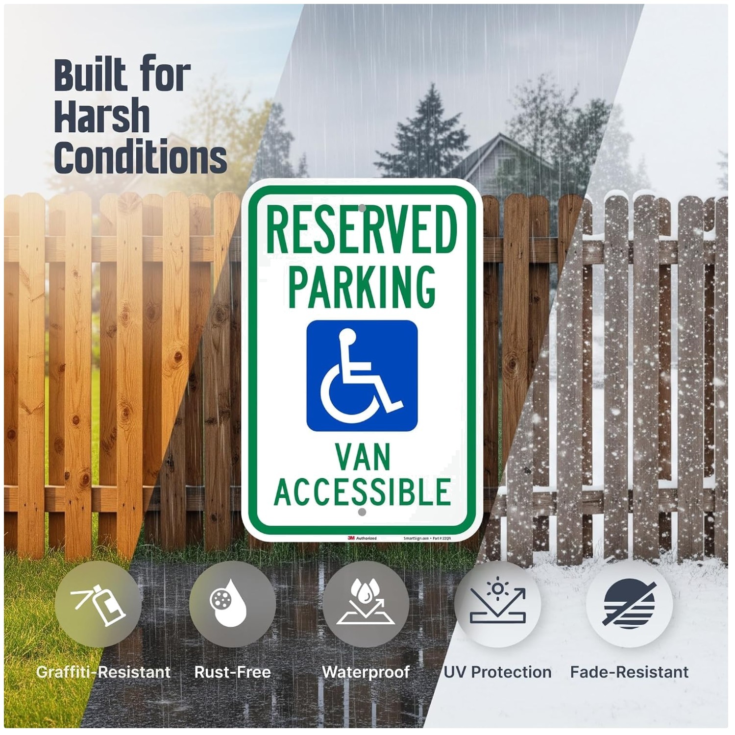 Van Accessible Sign – 2 Pack, 18×12 inch, Aluminum Composite