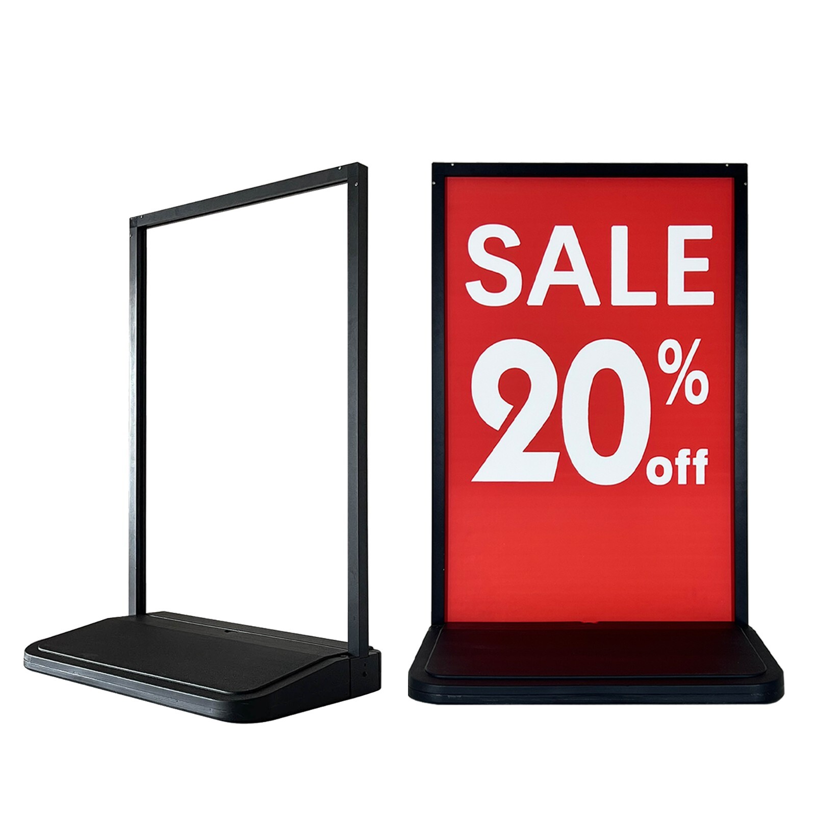 24″x36″ Sidewalk Sign Holder Stand with Water Base & Wheels Outdoor Sign Display