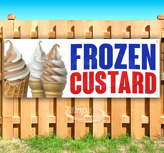 FROZEN CUSTARD Advertising Vinyl Banner Flag Sign Many Sizes CARNIVAL FOOD