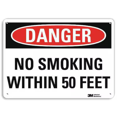 Lyle U3-1863-Ra_10X7 Danger No Smoking Sign, 7″ H, 10″ W, Vertical Rectangle,