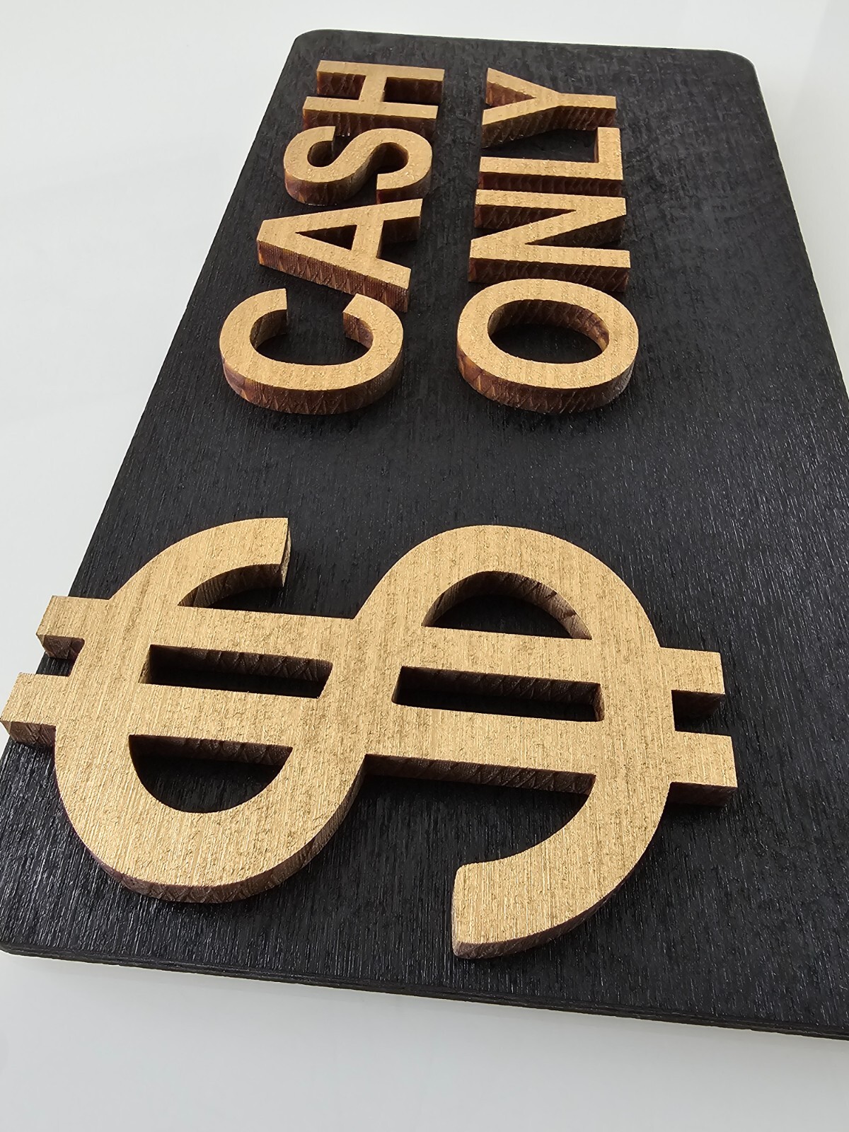 Cash Only Sign – Wooden 3D Business Sign | No Credit Cards Accepted