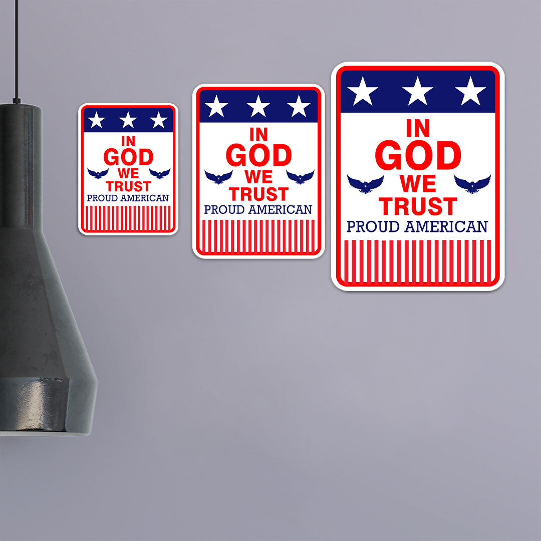 Portrait Round Plus In God We Trust Door or Wall Sign | Easy Installation