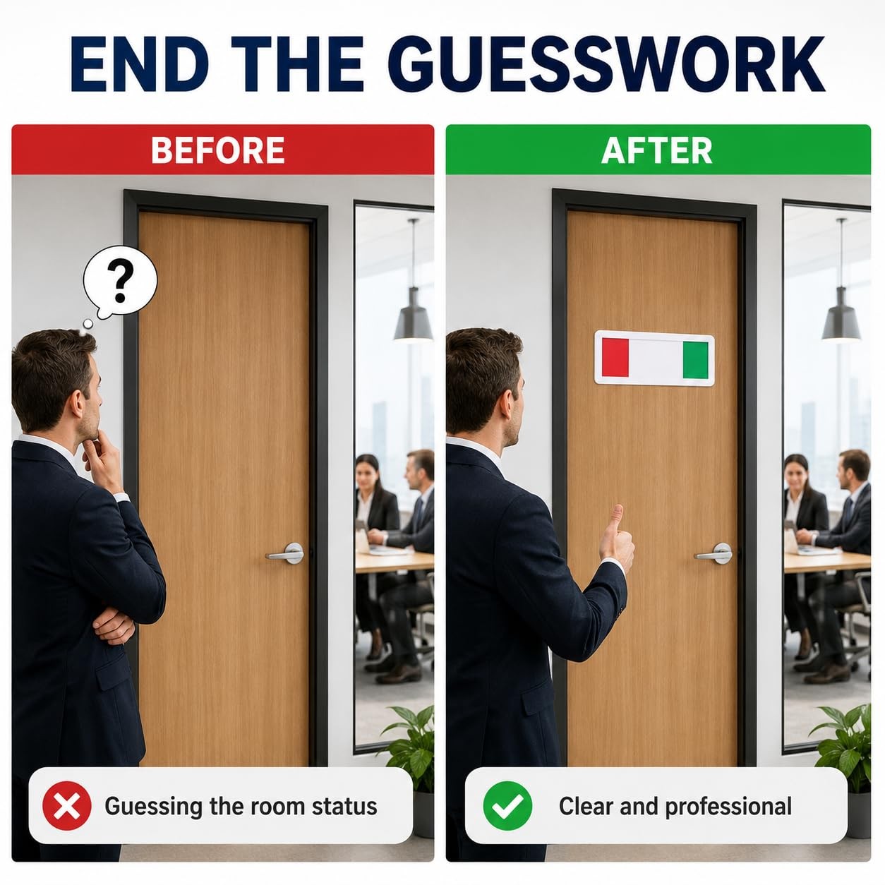 IMIKEYA Vacant Occupied Privacy Sign, Red Green Slide Indicator