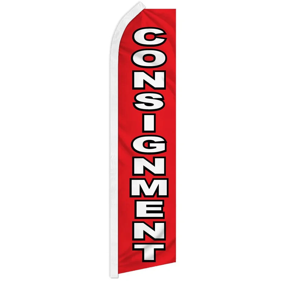 Consignment Swooper Flutter Feather Advertising Thrift Shop Business Flag