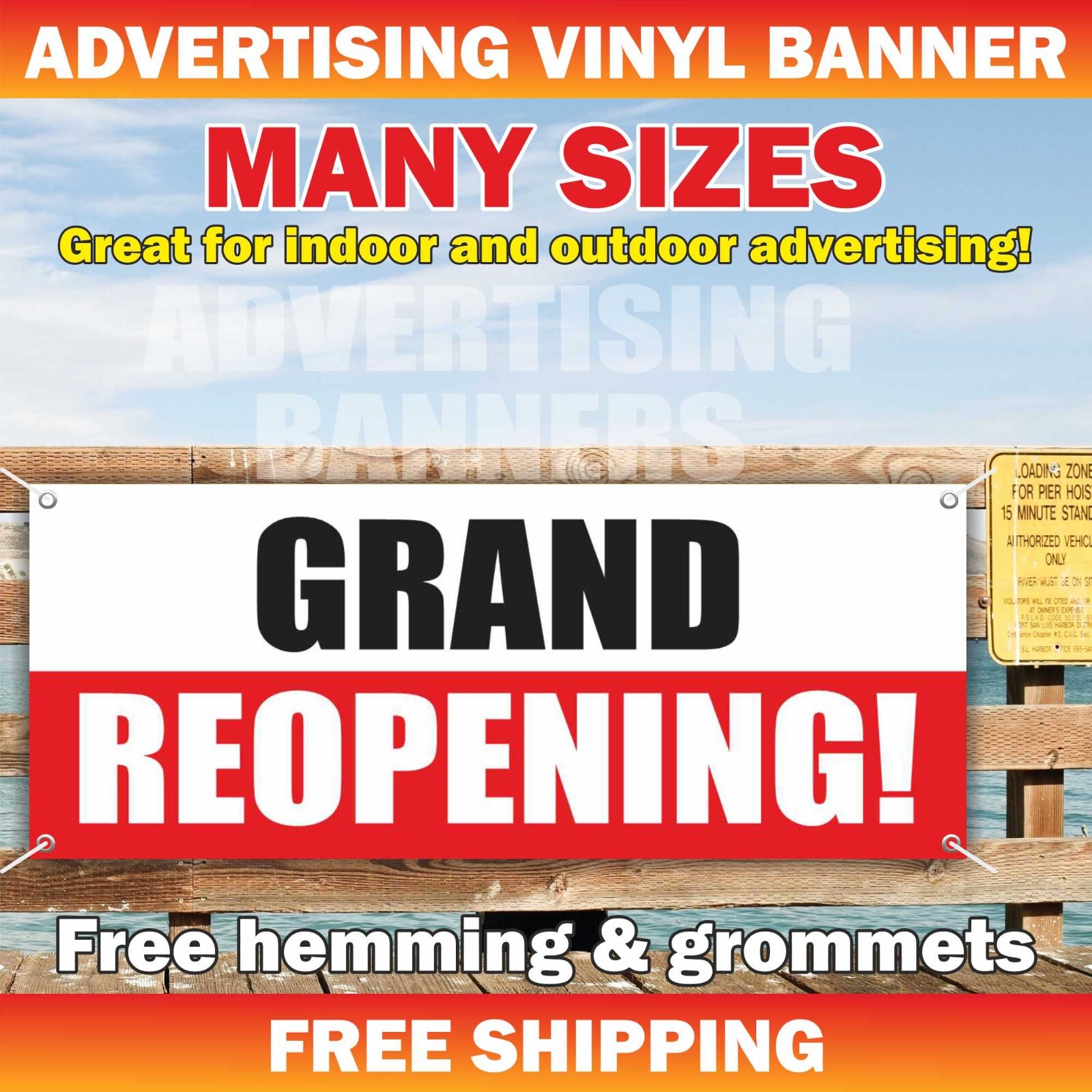GRAND REOPENING! Advertising Banner Vinyl Mesh Sign Open New Store Welcome