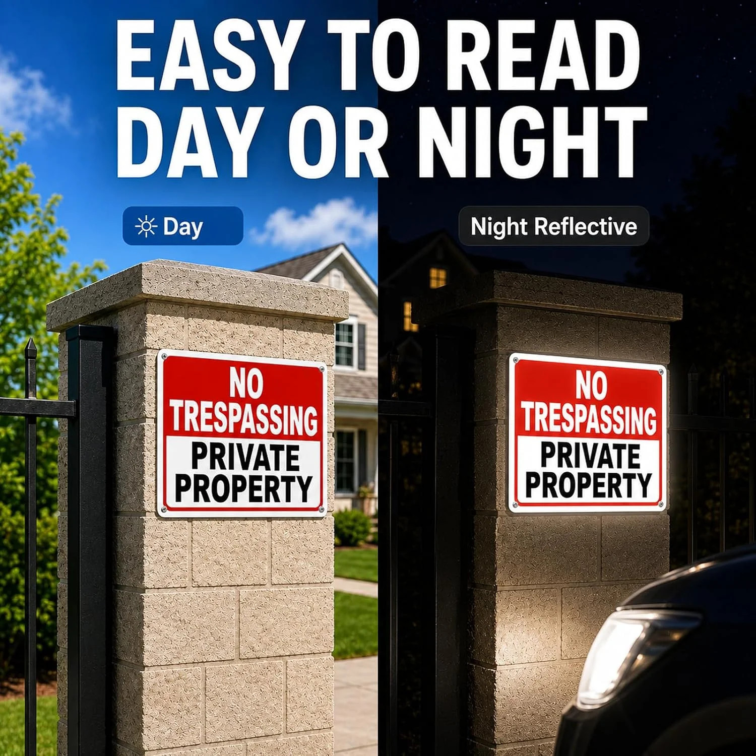 2 Pack No Trespassing Signs Private Property – 10×7 Inch 40 Mil Rust Free Alumin