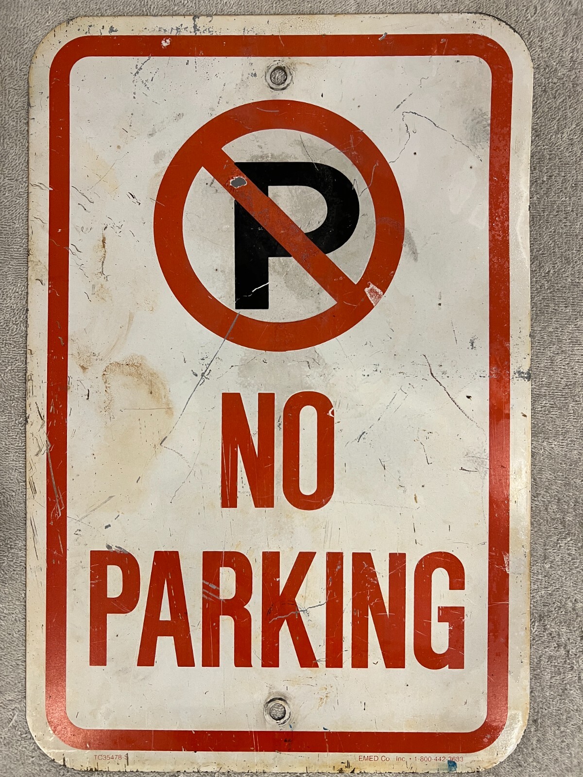 Vintage Street Sign – NO PARKING – 12″ x 18″ Steel MANCAVE Garage Bar Decor