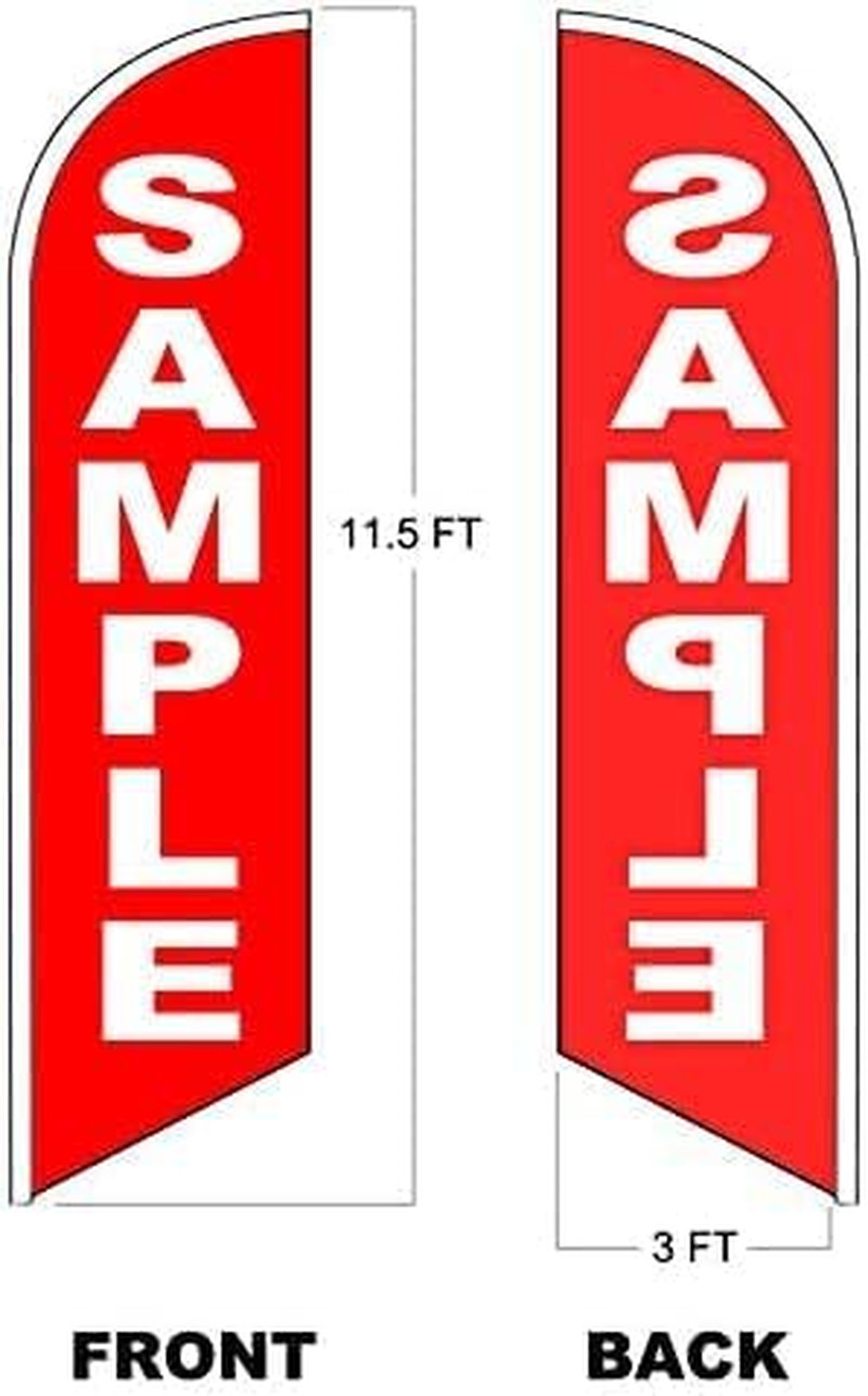4 Less Co FUNNEL CAKES Swooper Feather Flag Windless Banner Sign 3X11.5 Ft Tall