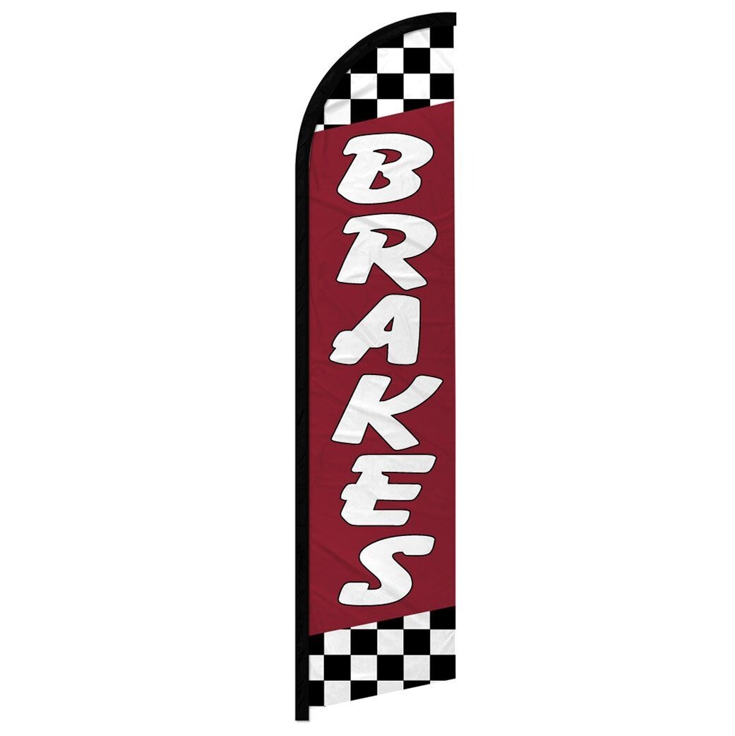 Brakes (Red) Windless Advertising Banner Flag for Auto Shops & Brake Services