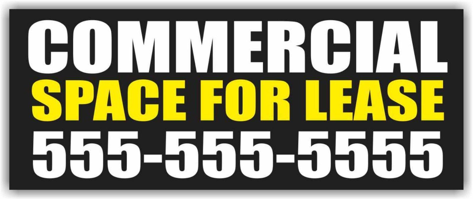 COMMERCIAL SPACE FOR LEASE Advertising Banner Vinyl Mesh Sign rent custom phone