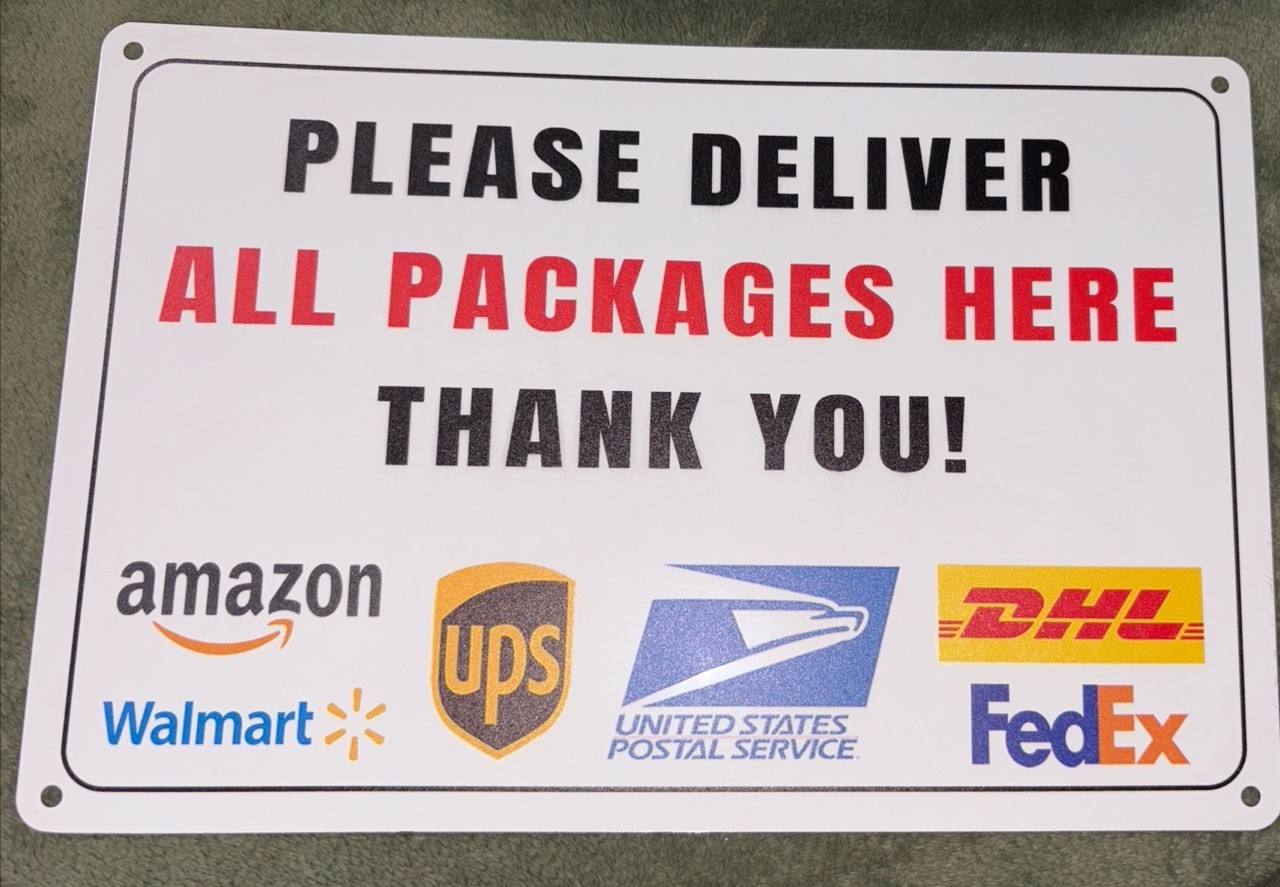 Package Delivery Sign, Please Place Packages in a Box, Delivery Instructions …