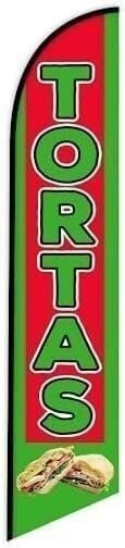 Tortas Mexican Restaurant Feather Banner Swooper Flag, Replacement Flag Only