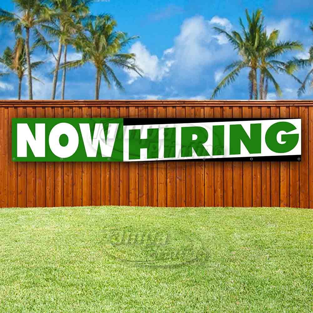 NOW HIRING Advertising Vinyl Banner Flag Sign LARGE HUGE XXL SIZES