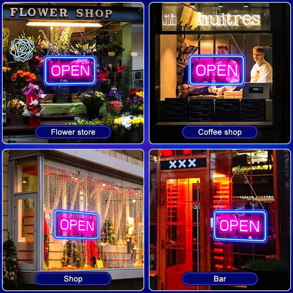 Neon Outdoor Open 24/7 Sign, Waterproof 24hrs LED Neon for Businesses