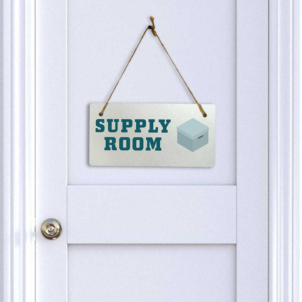 Supply Room 5×10 Hanging Plus Wall or Door Sign | Office Décor