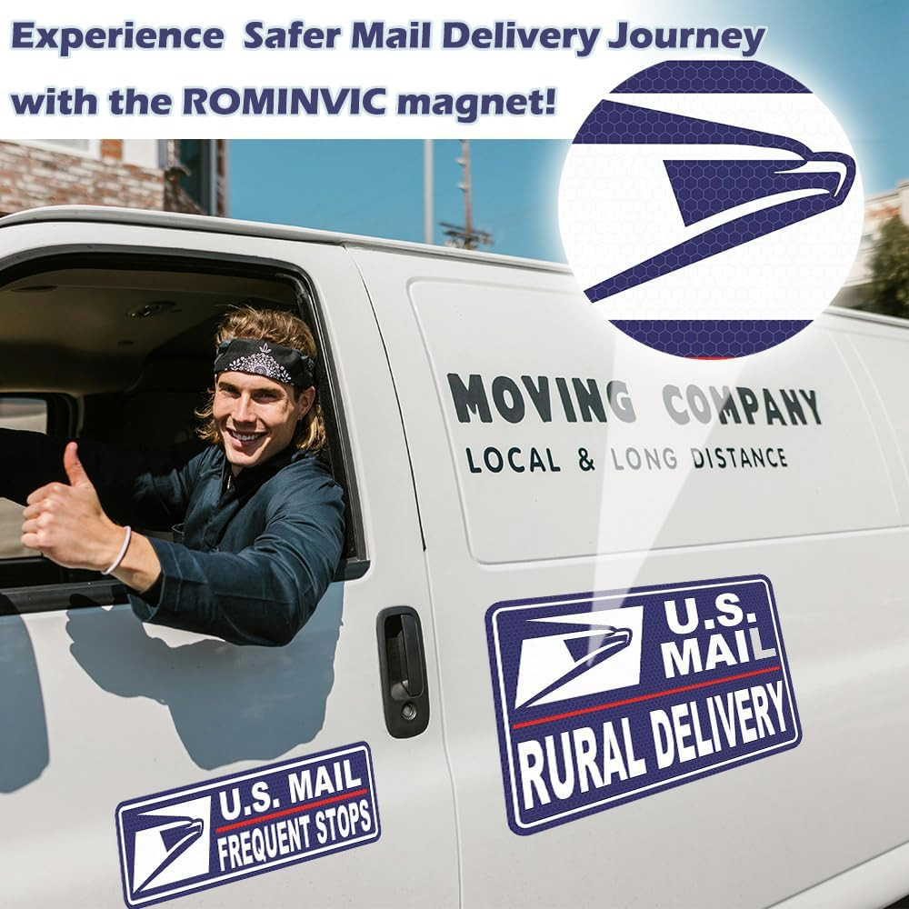 Car Magnets Postal,Heavy Duty U.S. Reflective Mail Delivery Driver Magnetic S…