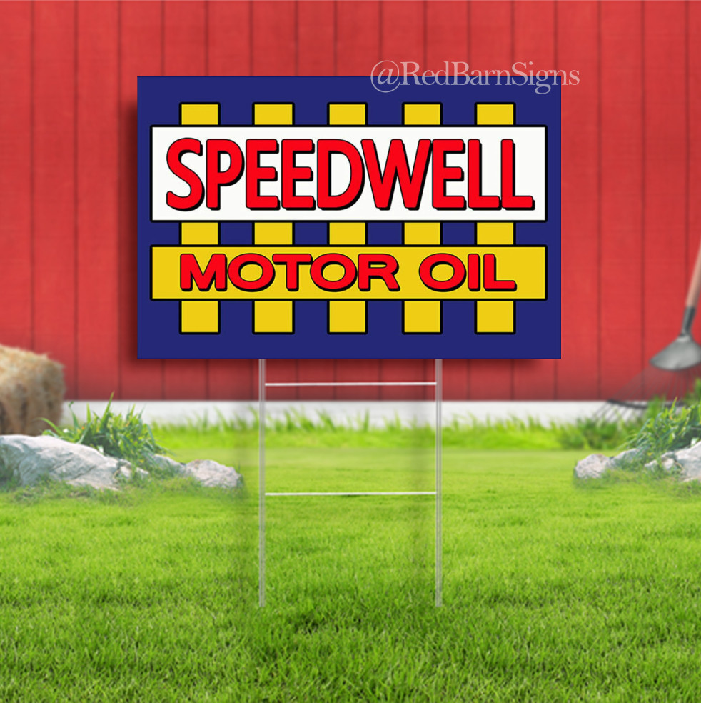 Speedwell Motor Oil Gas Yard Sign Décor Wall Art Garage Shop