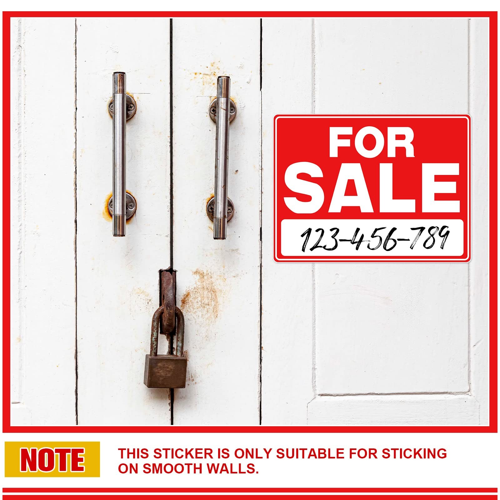 Seajan 25 Pcs for Sale Signs Car 9 x 12 Inches 9×12 inches, white and red