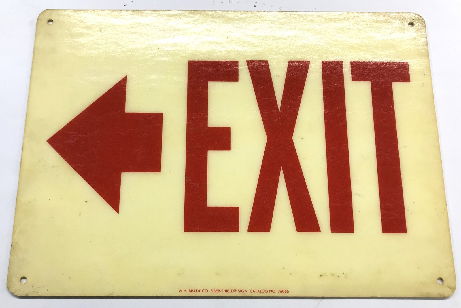 Brady Co Left Arrow Exit Sign 76066 NOS