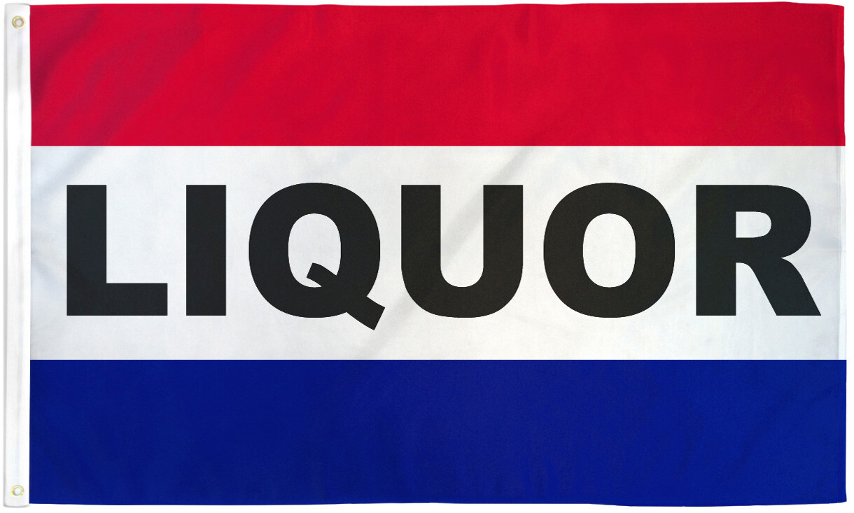 Liquor Flag 3x5ft Liquor Banner Bandera Bebidas Drinks Concessions Flag