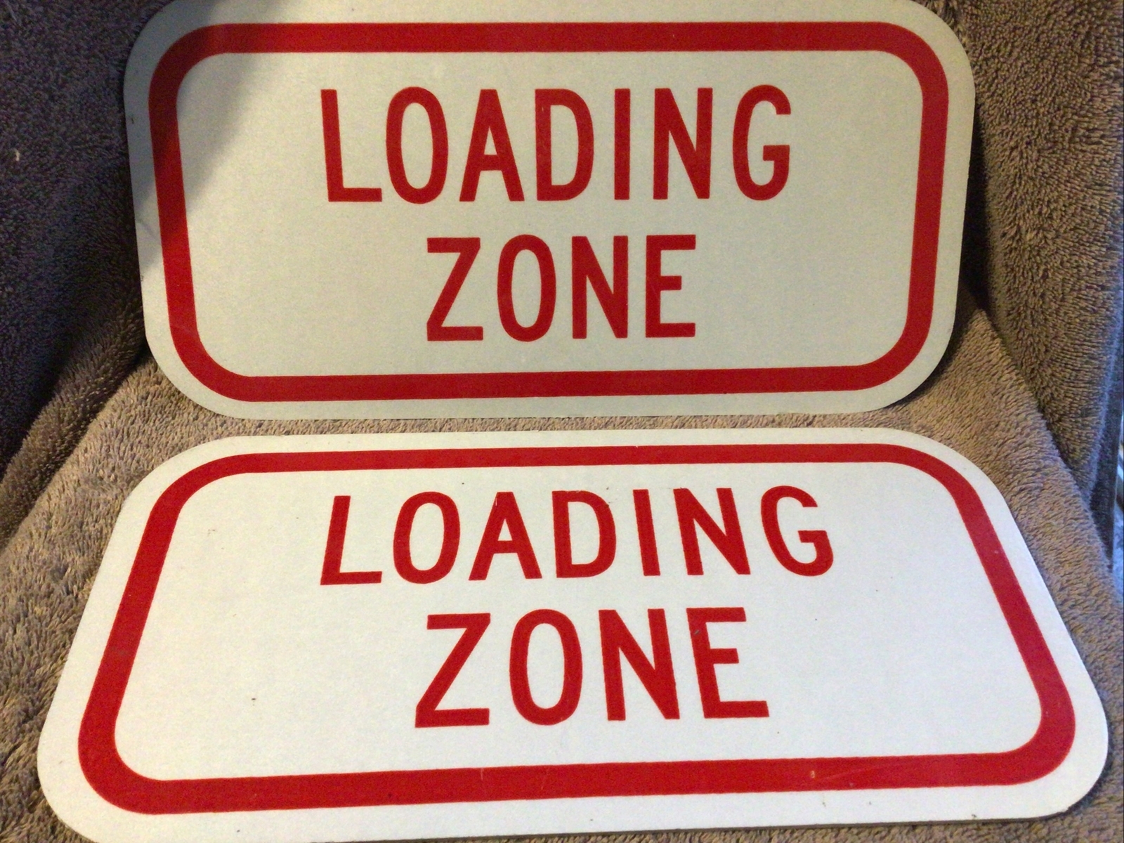 2-LOADING ZONE Aluminum 6″ X 12″ Pre-Drilled Signs “NEW”