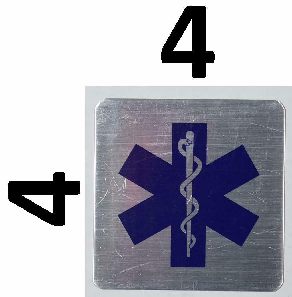 Two (2) PCS Caduceus Snake Staff Medical Symbol Sign (Silver,4X4)–REF24-1027