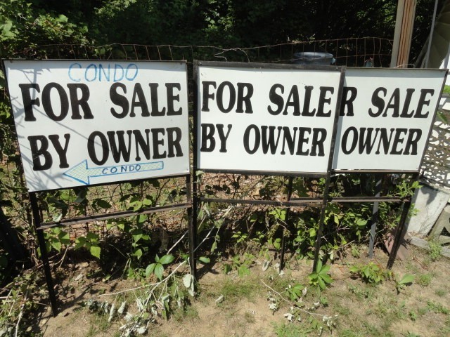 Lot of 3 Steel Frame Metal Insert “For Sale By Owner” FSBO Yard Signs – 42″ High