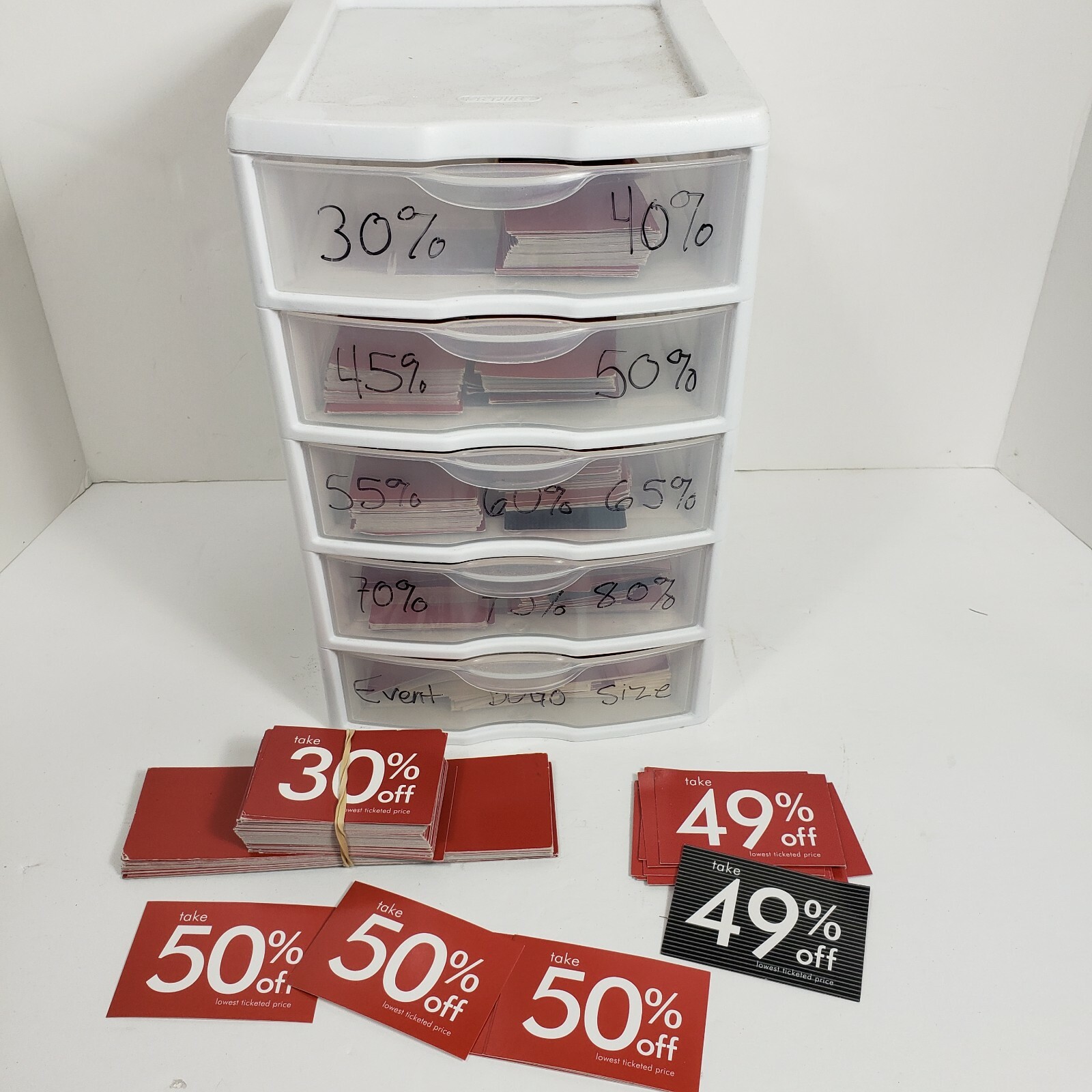Retail Business Store Craft Fair Big Mixed Lot In Case 40% – 50% – 60% Off Sign