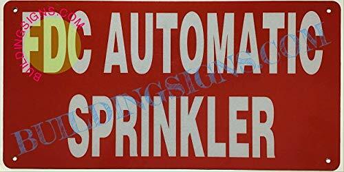 FDC Automatic Sprinkler Sign (Aluminium Reflective, RED 6X12)- -REF24-1027