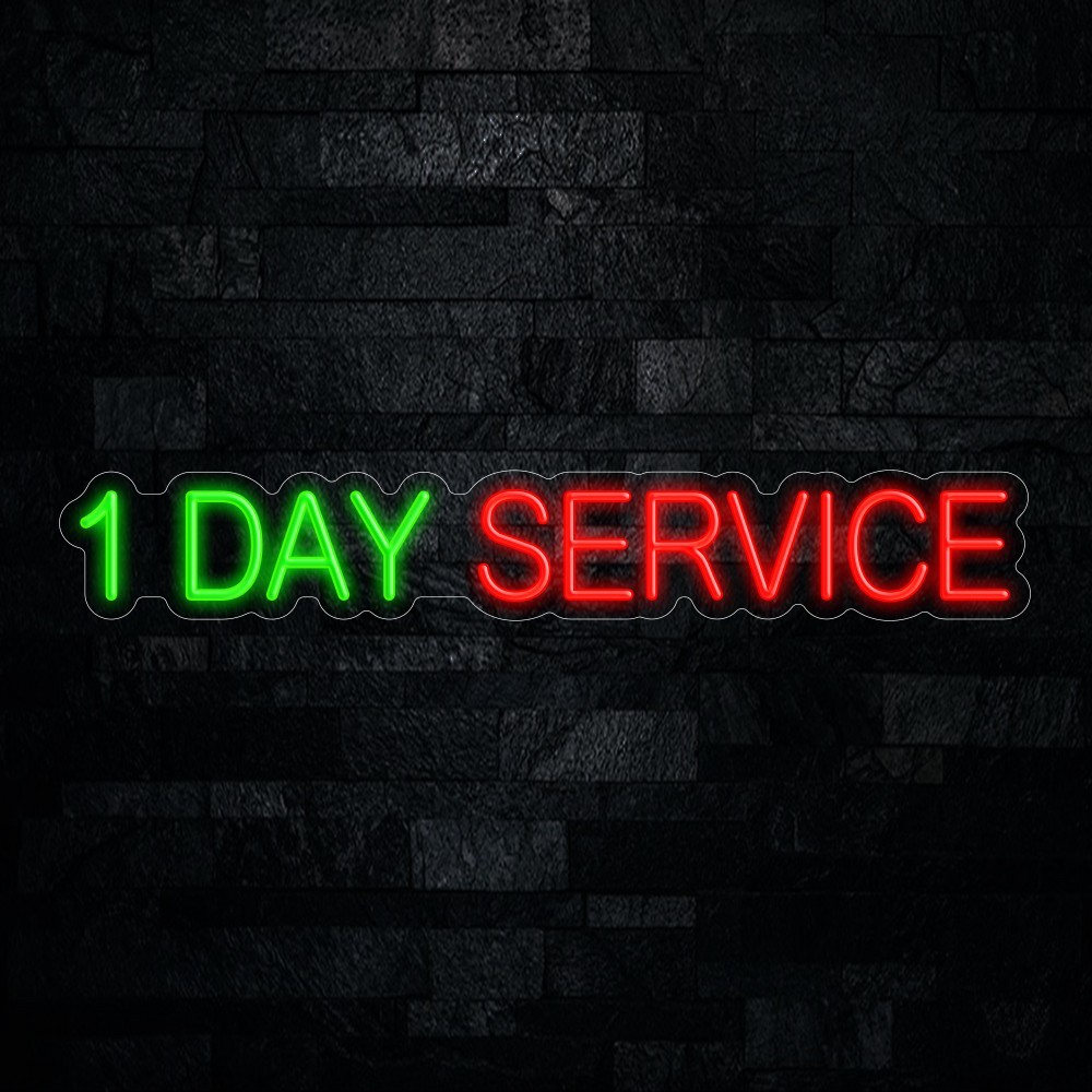 1 Day Service LED Neon Sign 32″L x 5″H #20001
