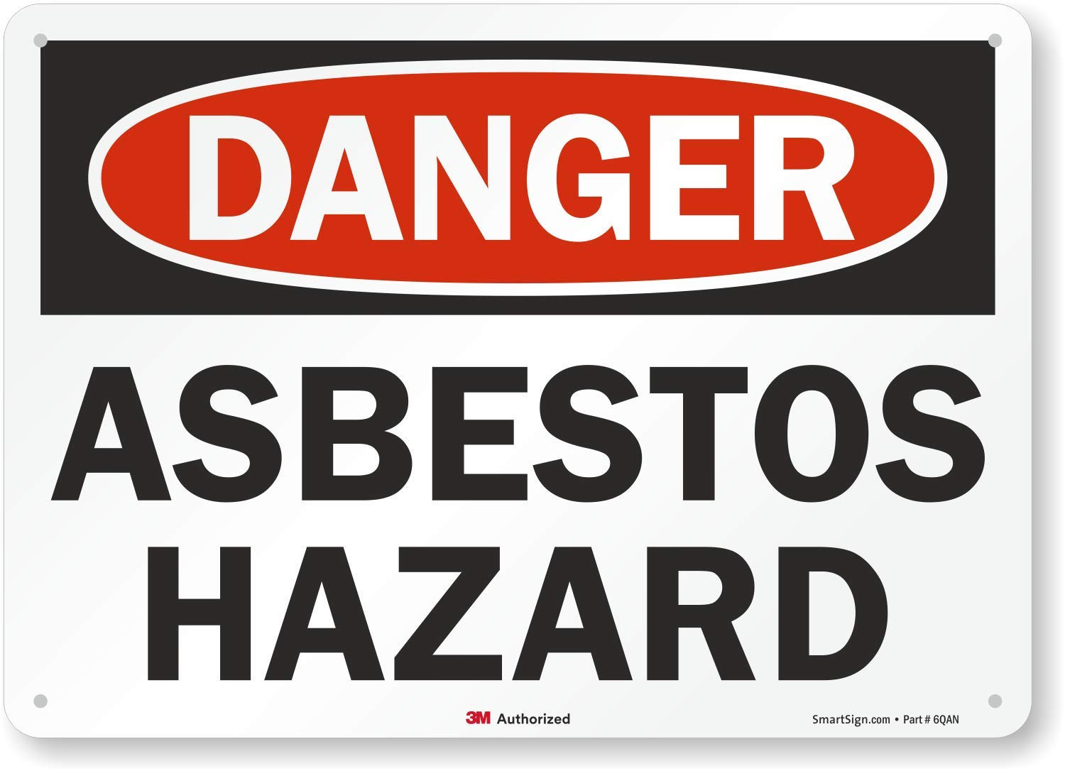 “Danger – Asbestos Hazard” Sign by | 10″ X 14″ 3M Reflective Aluminum