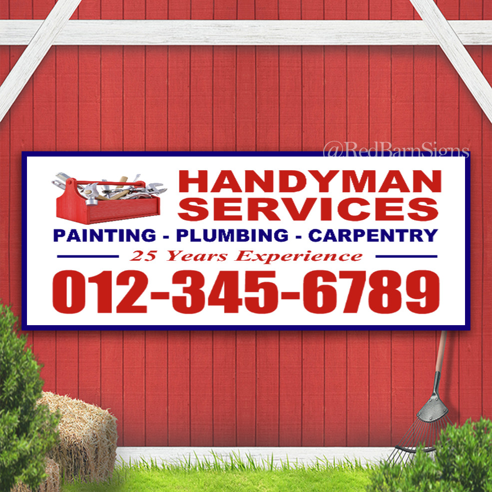 Handyman Services Custom Indoor Outdoor Banner Sign with grommets