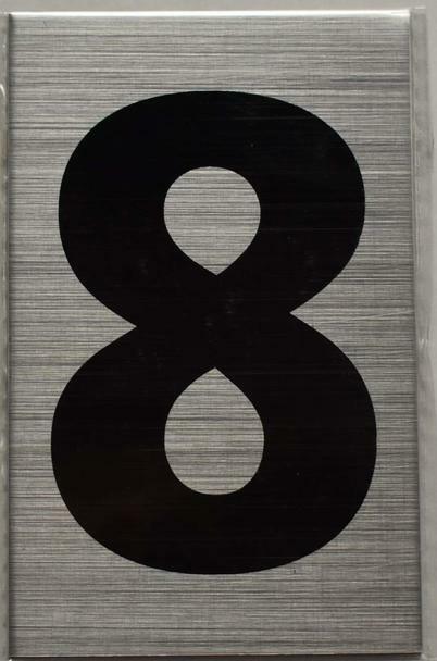Apartment Number Sign – Eight (8) Brush Aluminium, Size 2.5X4) – …-ref0420