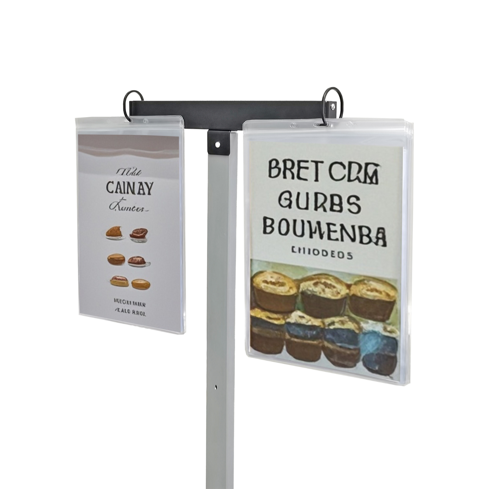 Stand Sold Separately, Double 8.5X11″ Flip Chart Metal Sign Holder Card/Sleeves