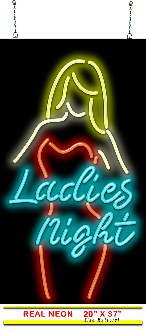 Ladies Night Neon Sign Window or Wall Use REAL Hand Bent Neon Easy Installation