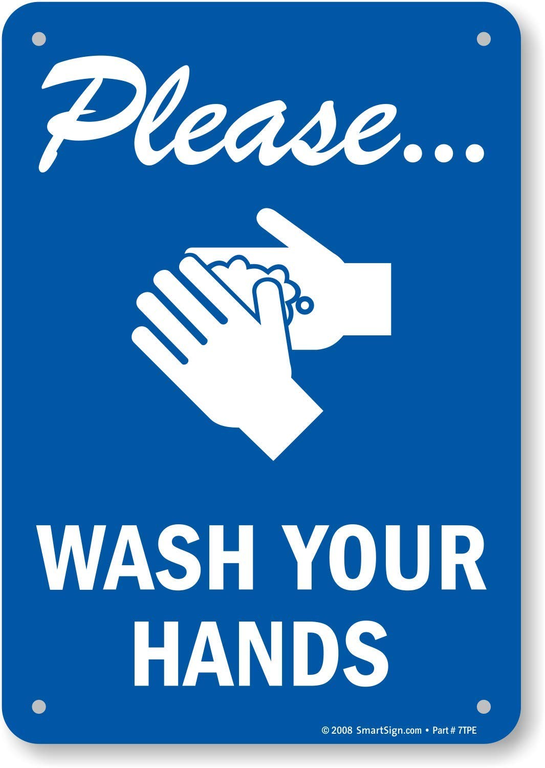 SmartSign “Please Wash Your Hands” Sign | 7″ x 10″ Plastic