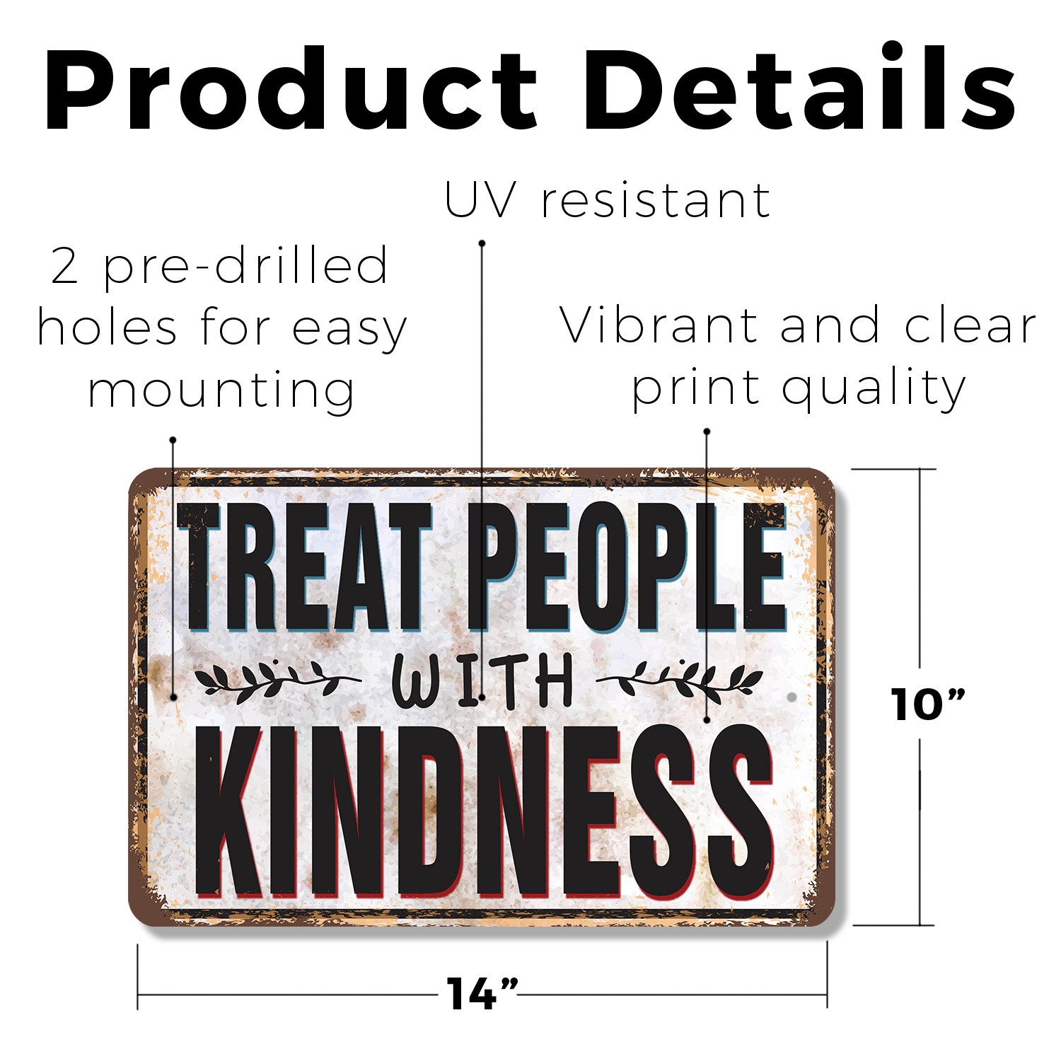 Treat People With Kindness Sign Choose Gentle Daily Durable for Classrooms