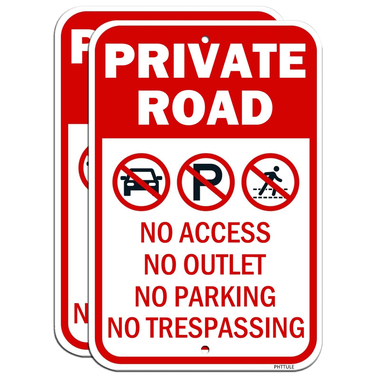 2 Pack No Parking No Outlet Signs – 10×14″ Reflective Aluminum Warning Sign