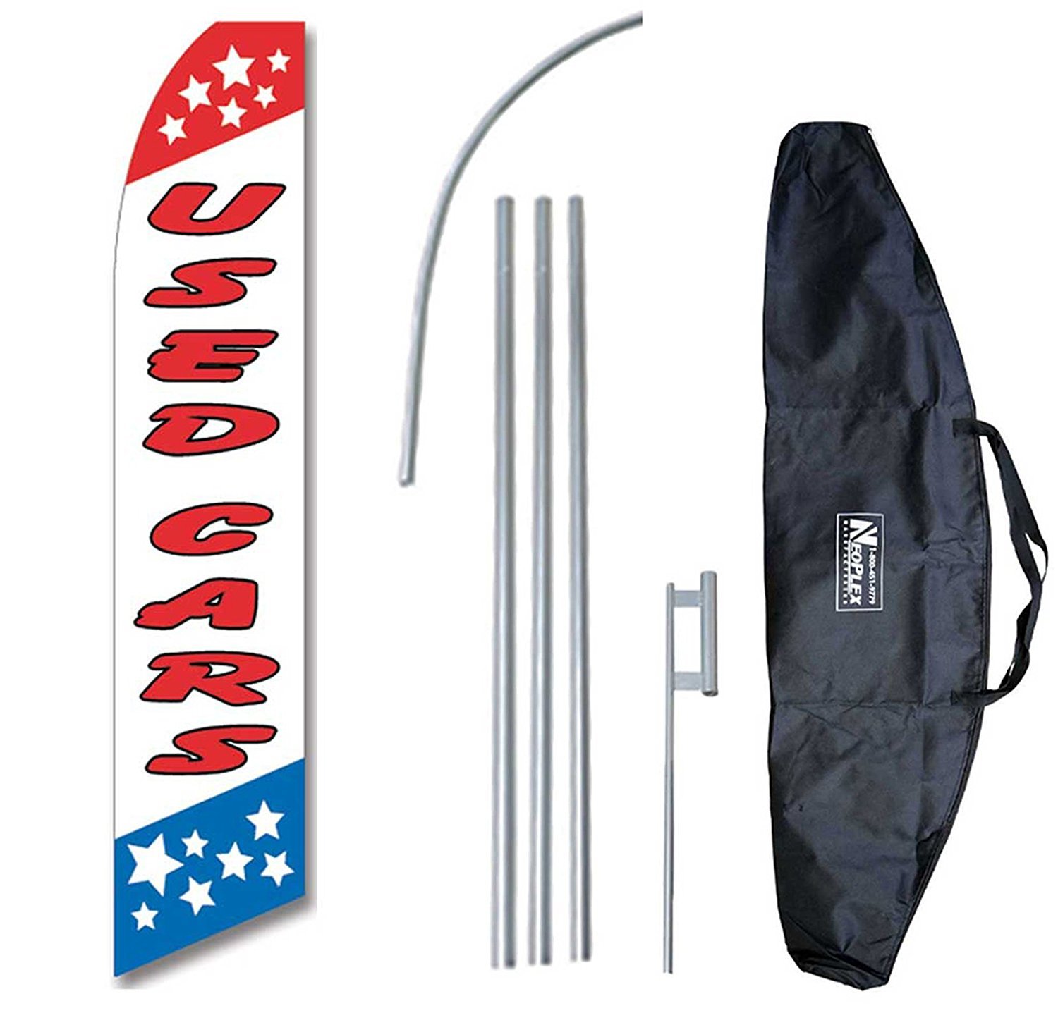 Cars Banner Flag Sign Swooper Bow Feather Bag Kit Neoplex USA Used