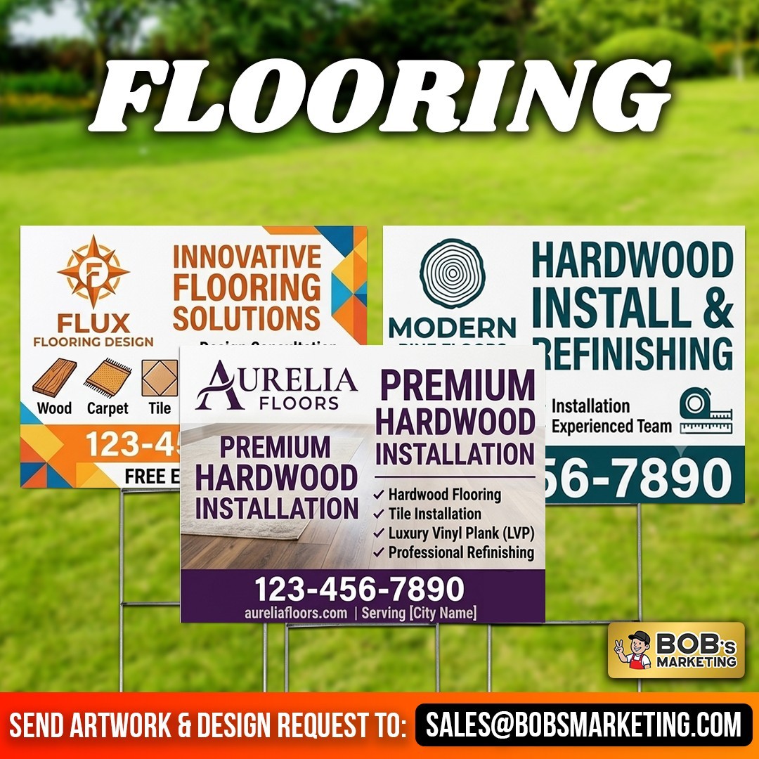 10 Pack Custom Yard Signs 24×18 Full Color Wholesale Printing + Metal H Stakes