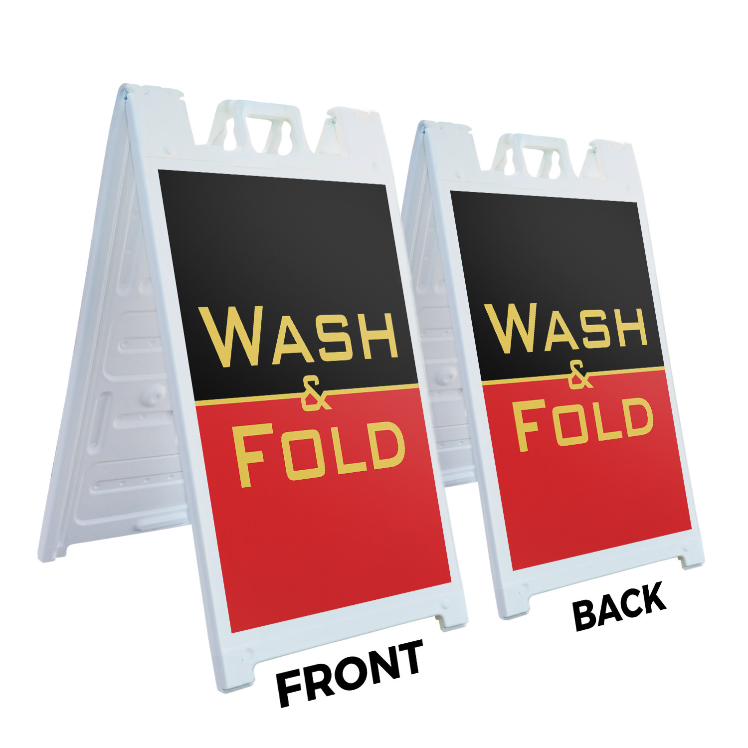 Wash And Fold Heavy Duty A-Frame Sidewalk Sign Laundry Service Reliable Quick