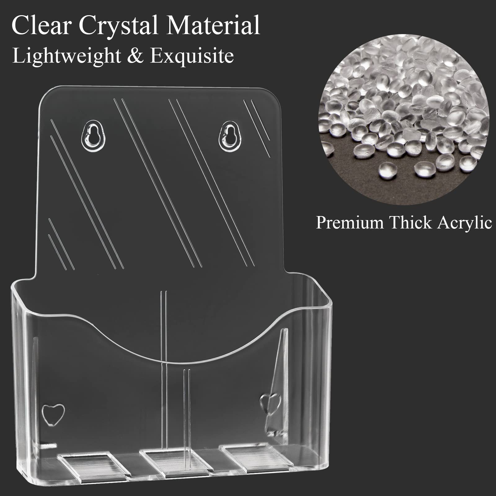 Yarlung 2 Pack Acrylic Brochure Holder, 8.5 x 11 Inches 9 x 11 inches, Clear
