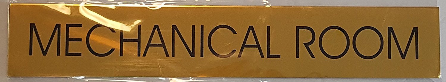 MECHANICAL ROOM SIGN – Gold BACKGROUND (ALUMINIUM – ..REF24-1027