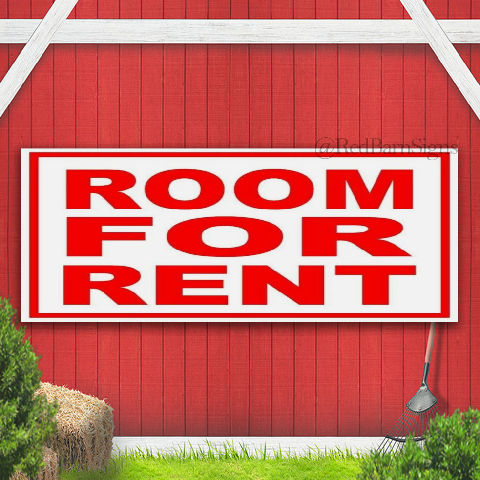 ROOM FOR RENT RED WHITE Banner Sign Road with grommets