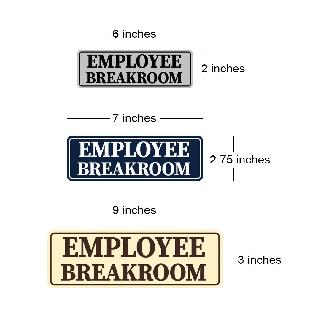 Standard Employee Breakroom Sign Large Blue Office Workplace Door Wall Marker