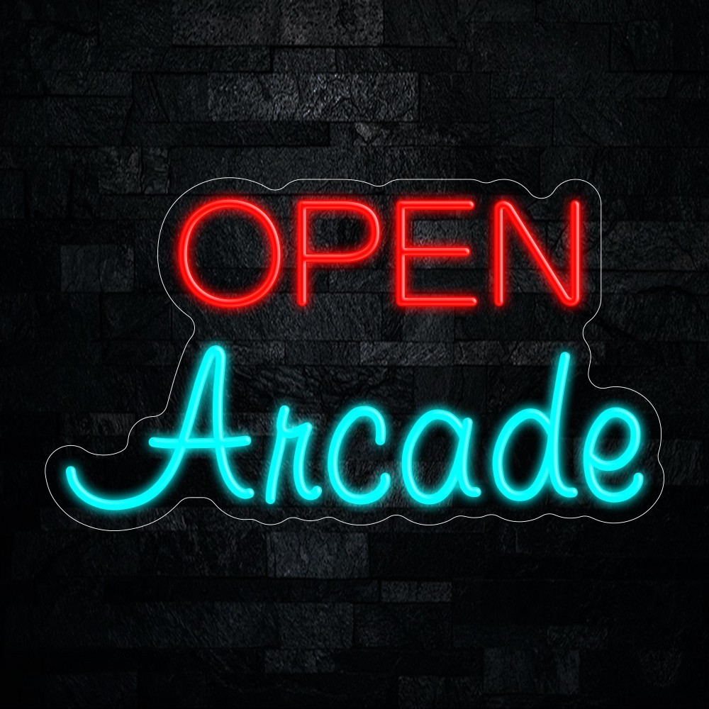 Arcade Open LED Neon Sign 21″L x 12″H #25108