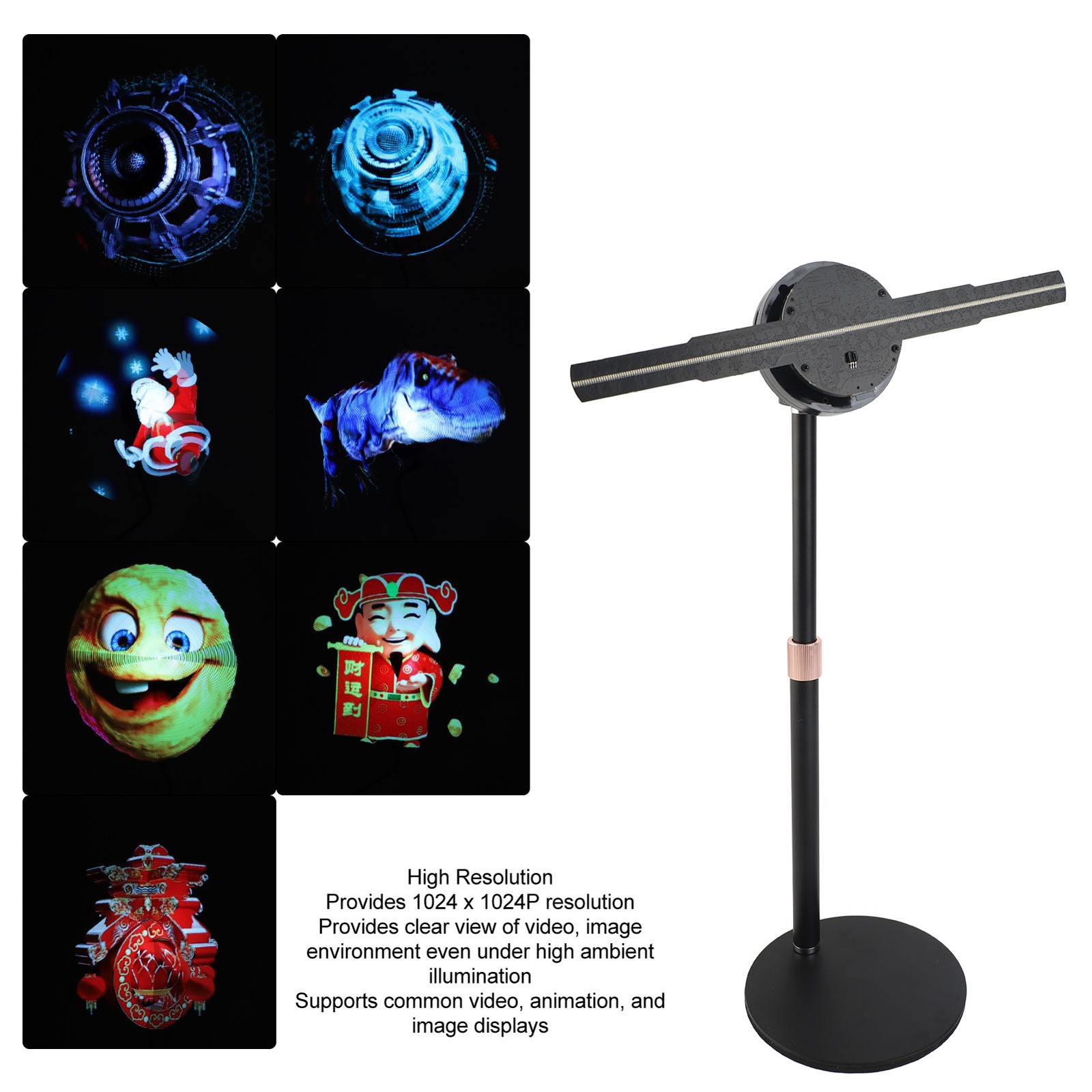 Advanced Holographic Advertising Display with 1024P Resolution for Retail Store