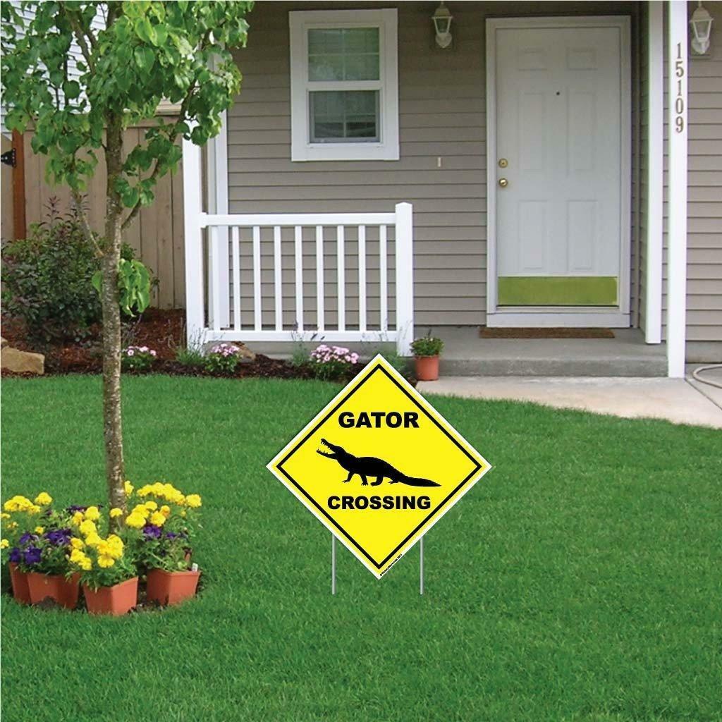 Gator Crossing Sign or Sticker – Multiple Size & Material Options!