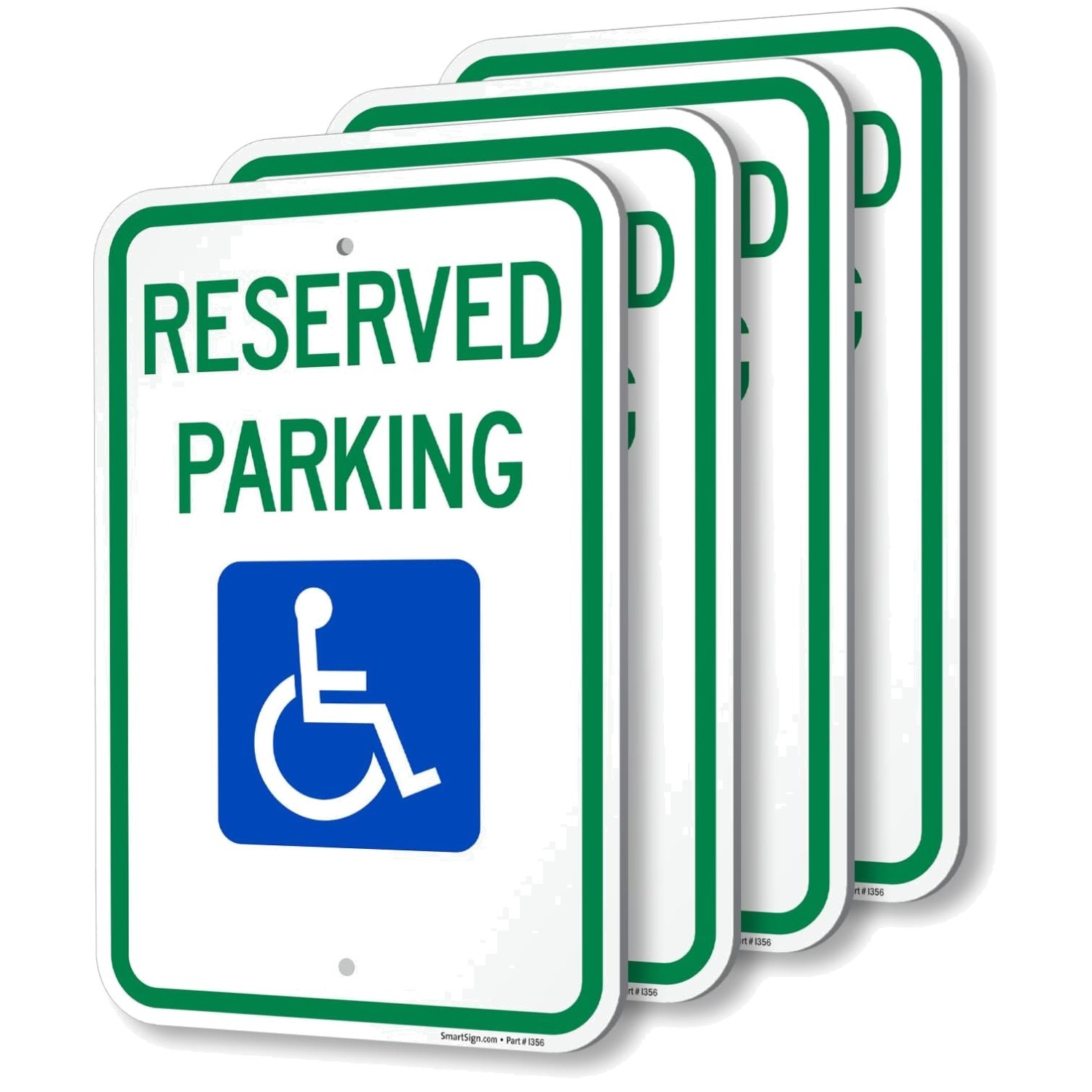 Reflective Blue/Green Reserved Parking Sign Bundle
