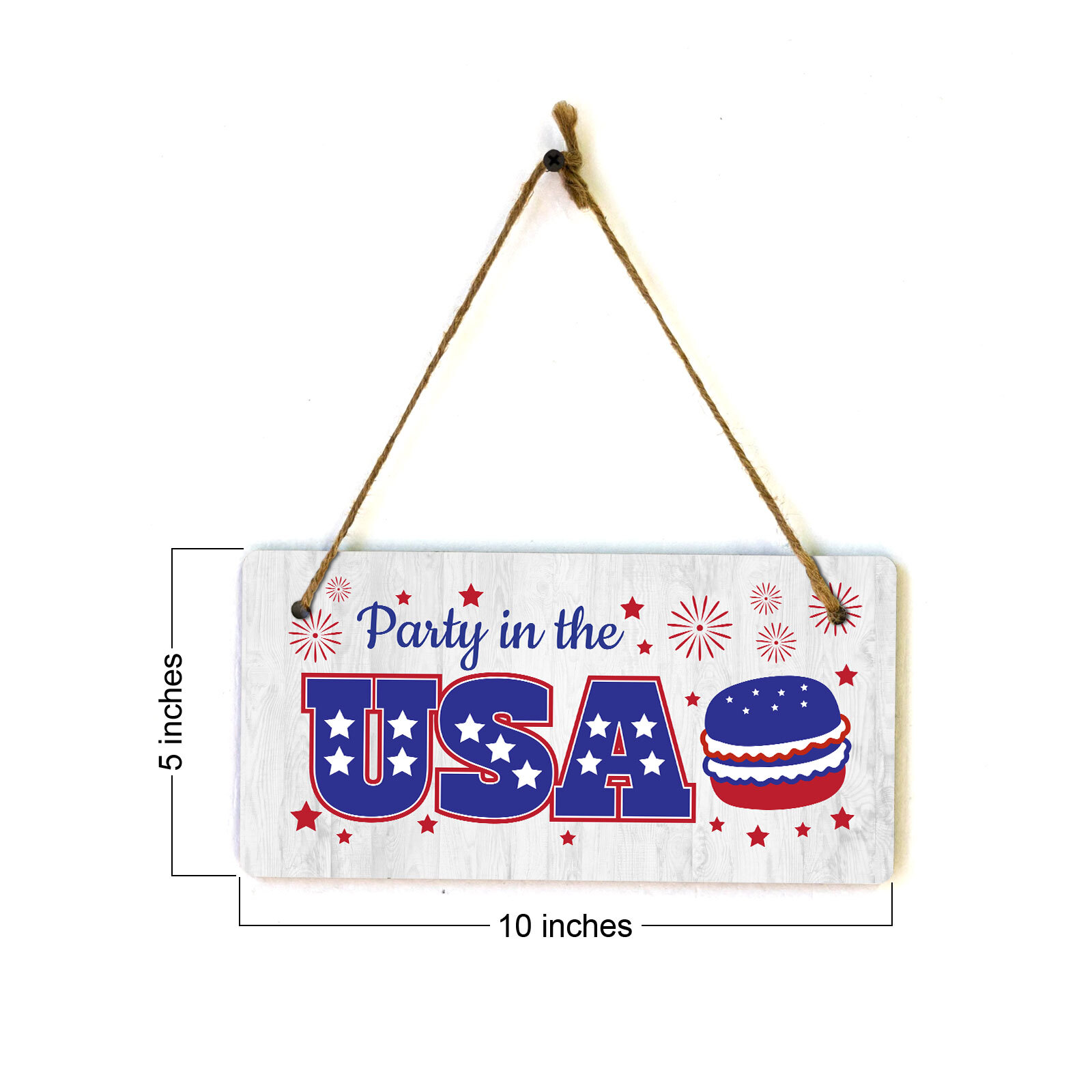 Party In The USA 5×10 Hanging Plus Wall or Door Sign | American Pride